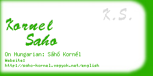 kornel saho business card